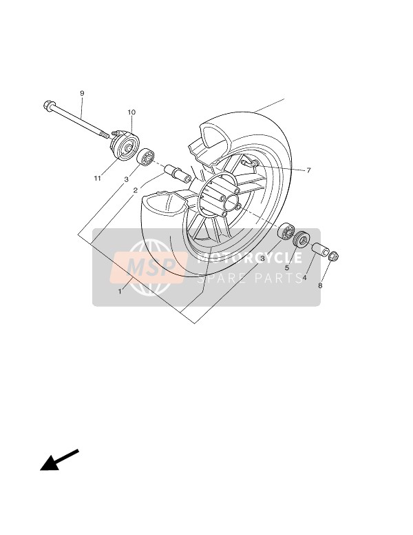 Yamaha CW50 BWS 2003 Ruota anteriore per un 2003 Yamaha CW50 BWS